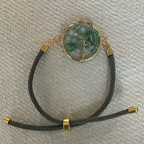 Gold and Green Tree of Life Bracelet - Picture 2 of 2